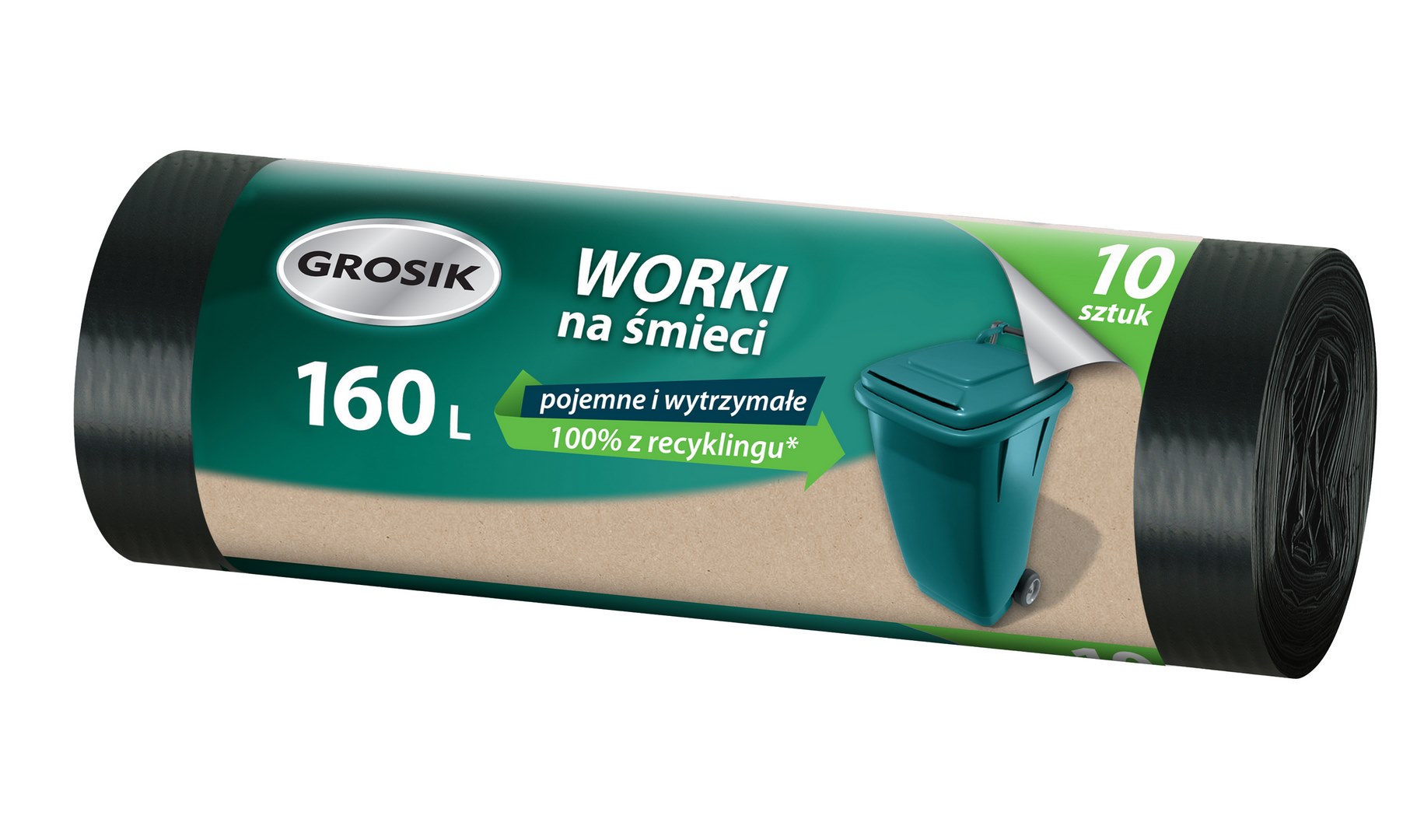 Worki na śmieci 160l Grosik taśma 10szt.